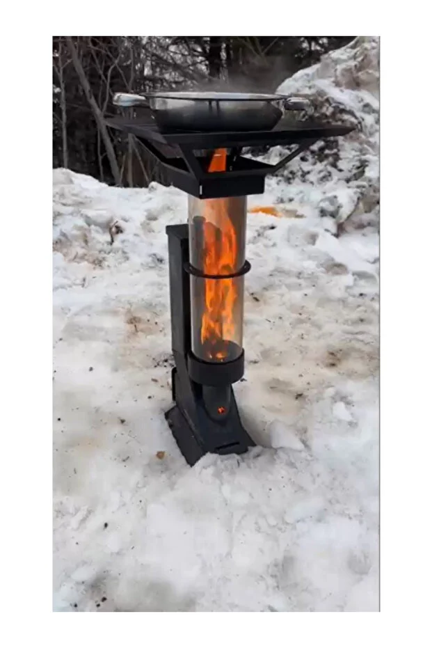 Portatif Mini Cam Pelet Soba Kamp,Balkon,Teras Tipi Yüksek Kalite -  Pürmüz ve Pelet Hediyeli